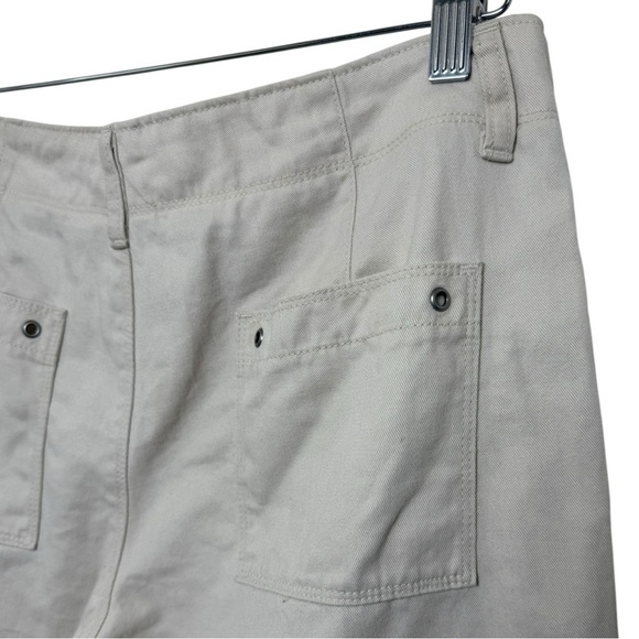 Vintage Y2K Lee Riveted Capris Size 8 Neutral Tan Khaki Ramie Cotton - Picture 5 of 8